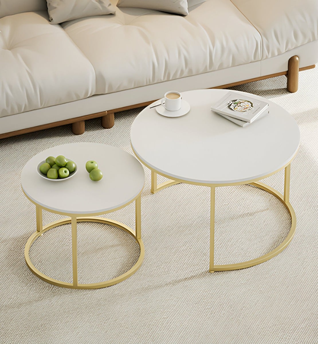 SET 2 PIEZAS MESA CENTRO AUXILIAR MODERNA MINIMALISTA JHN - 4