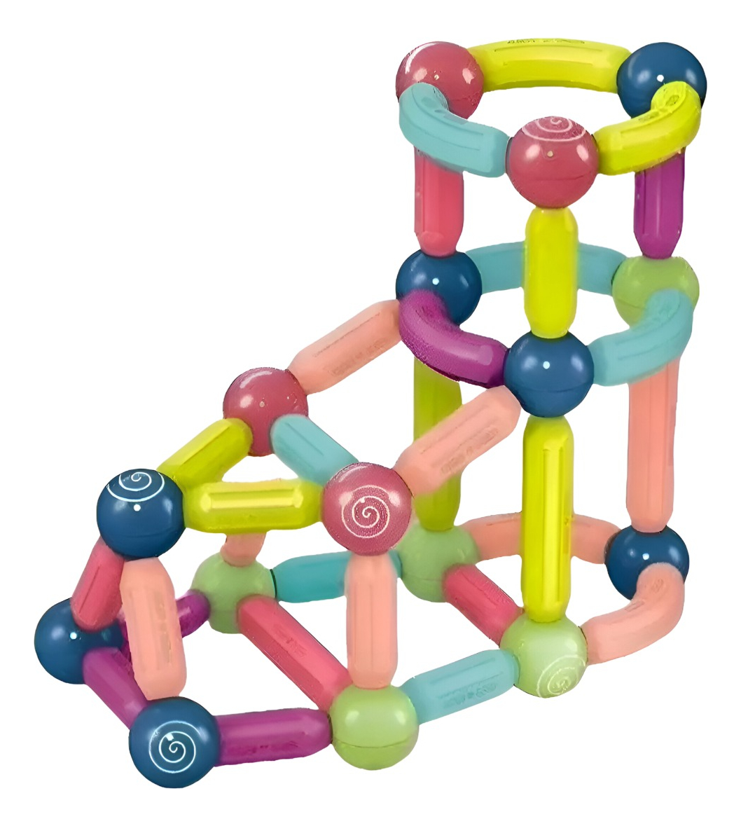 BLOQUES CONSTRUCCIÓN MULTICOLOR MAGNÉTICOS JUGUETES BOLAS VARILLAS JHN - 1