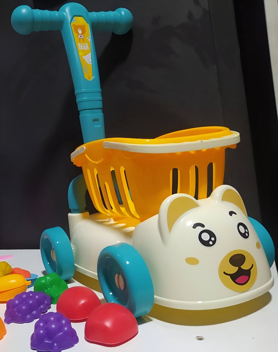 CARRITO COMPRAS JUGUETE ALIMENTOS SIMULAR CESTA 2EN1 JHN - 6
