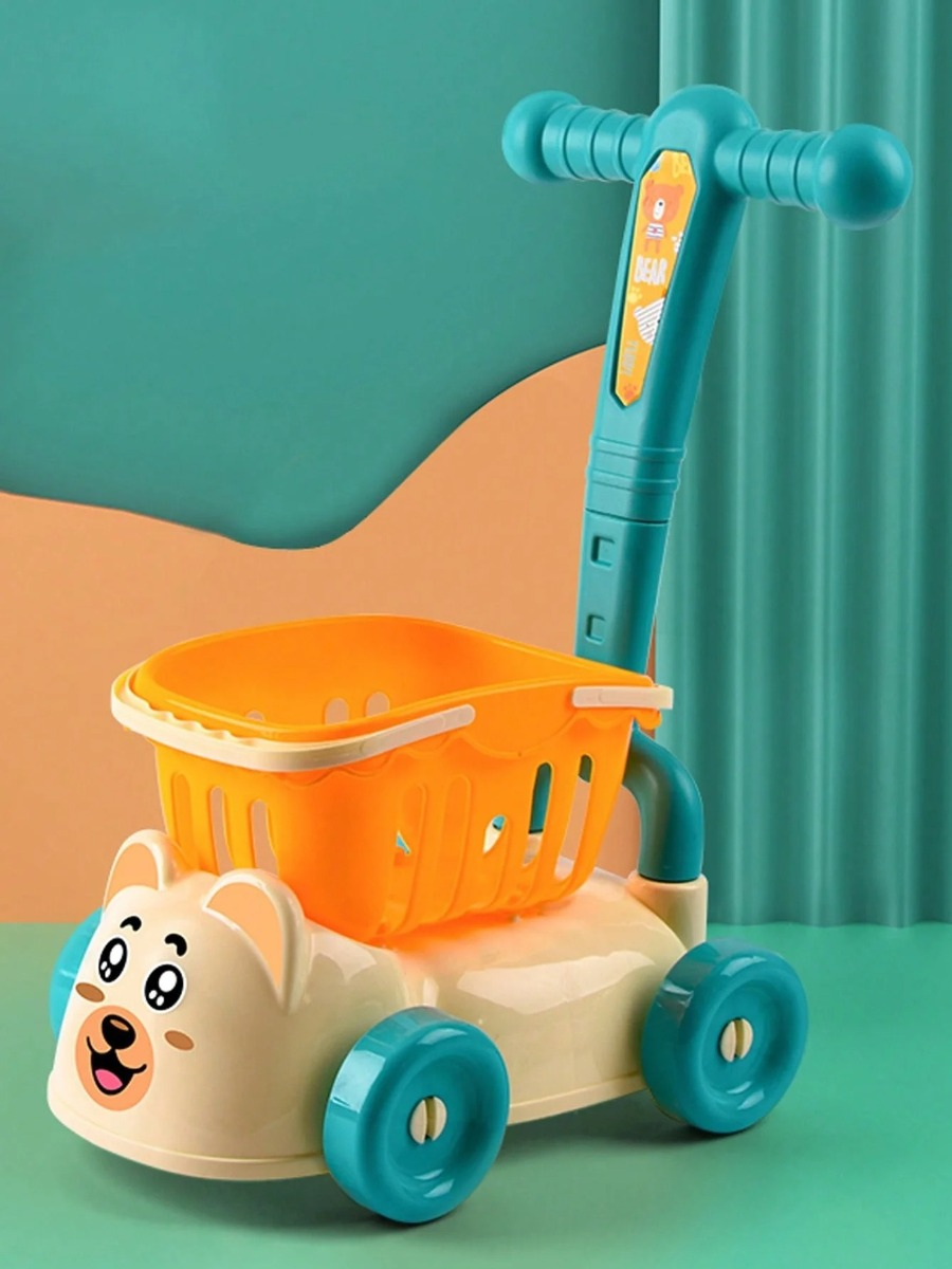 CARRITO COMPRAS JUGUETE ALIMENTOS SIMULAR CESTA 2EN1 JHN - 9