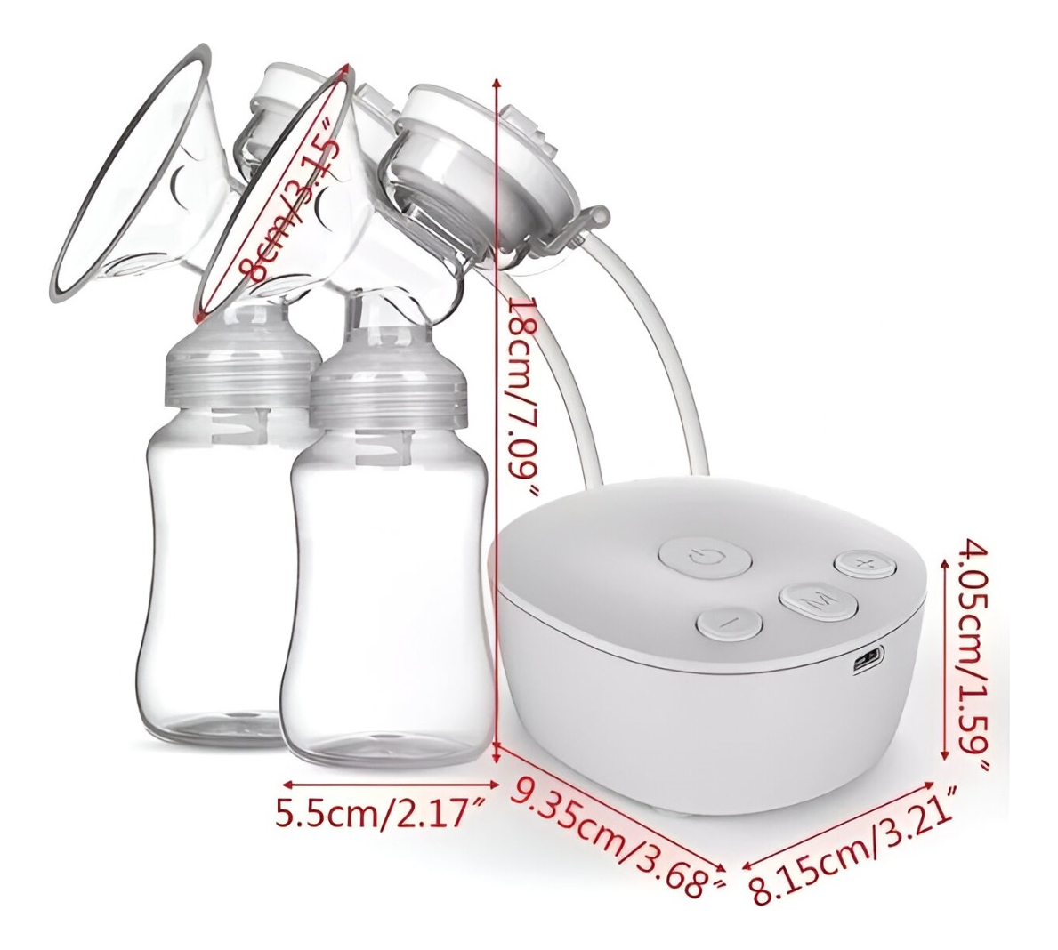EXTRACTOR LECHE SACALECHE RECARGABLE DOBLE PORTÁTIL JHN MULTICOLOR - 2