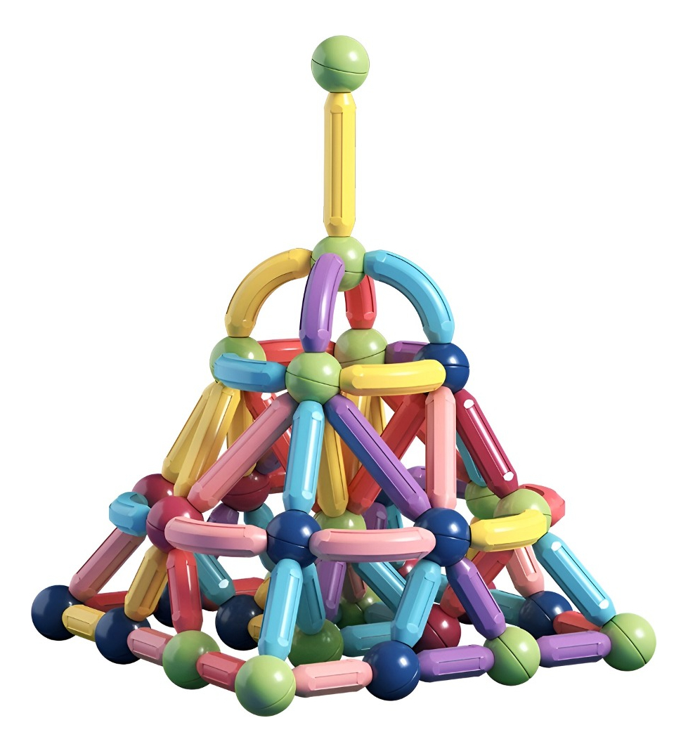 BLOQUES MAGNÉTICOS CONSTRUCCIÓN MULTICOLOR APRENDIZAJE EDUCATIVO JHN - 1