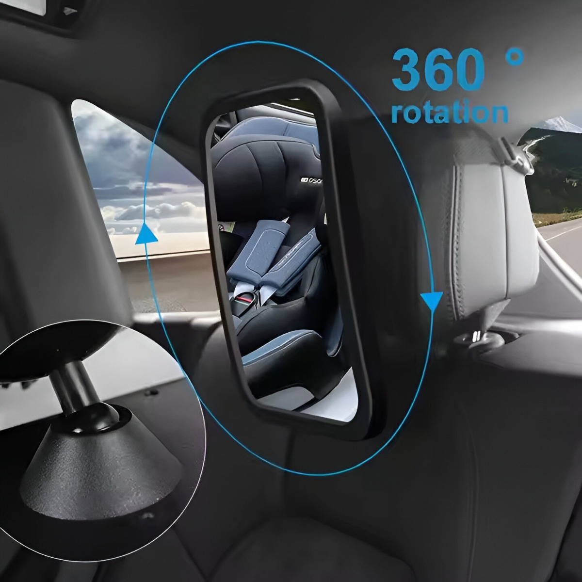 ESPEJO RETROVISOR MULTICOLOR BEBÉ AUTO SEGURIDAD ASIENTO AJUSTABLE JHN - 8
