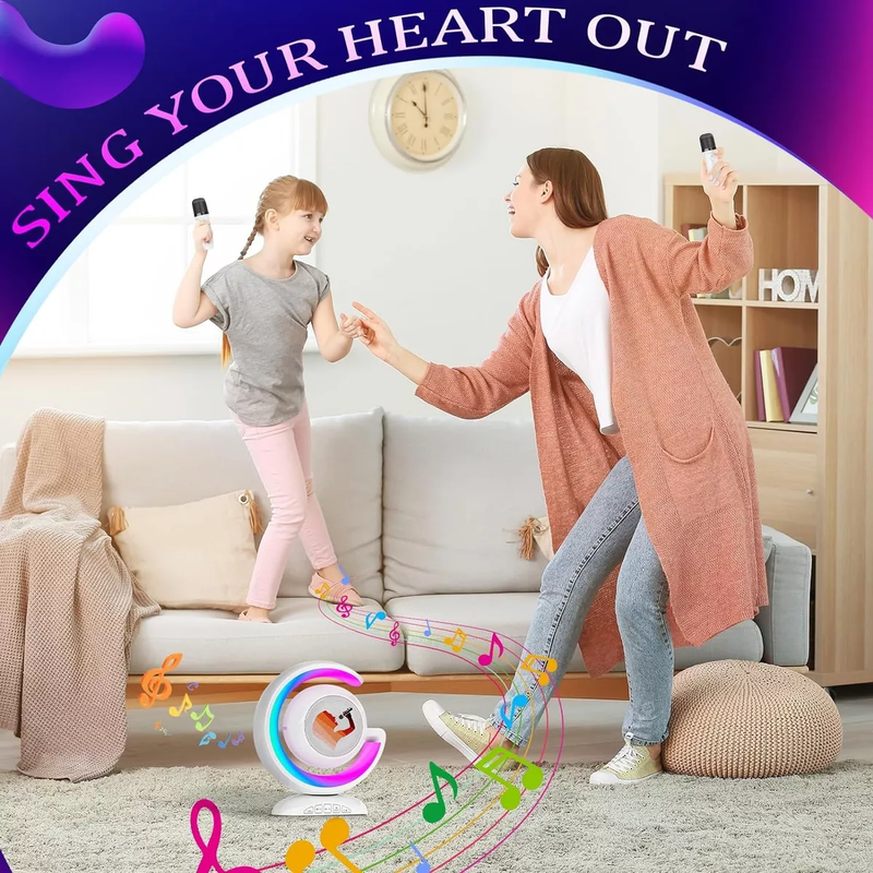 MINI KARAOKE PORTATIL PARA NIÑOS MICROFONOS BLT MUSICA - 6
