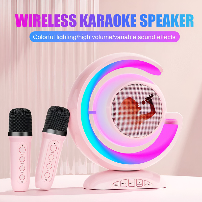 MINI KARAOKE PORTATIL PARA NIÑOS MICROFONOS BLT MUSICA - 8