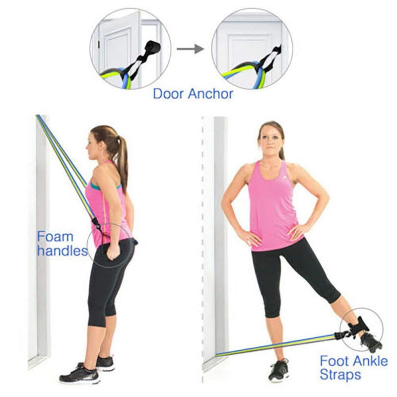 SET 2 JUEGOS BANDAS ELASTICA FITNES ENTRENAMIENTO GYM LAU - 4