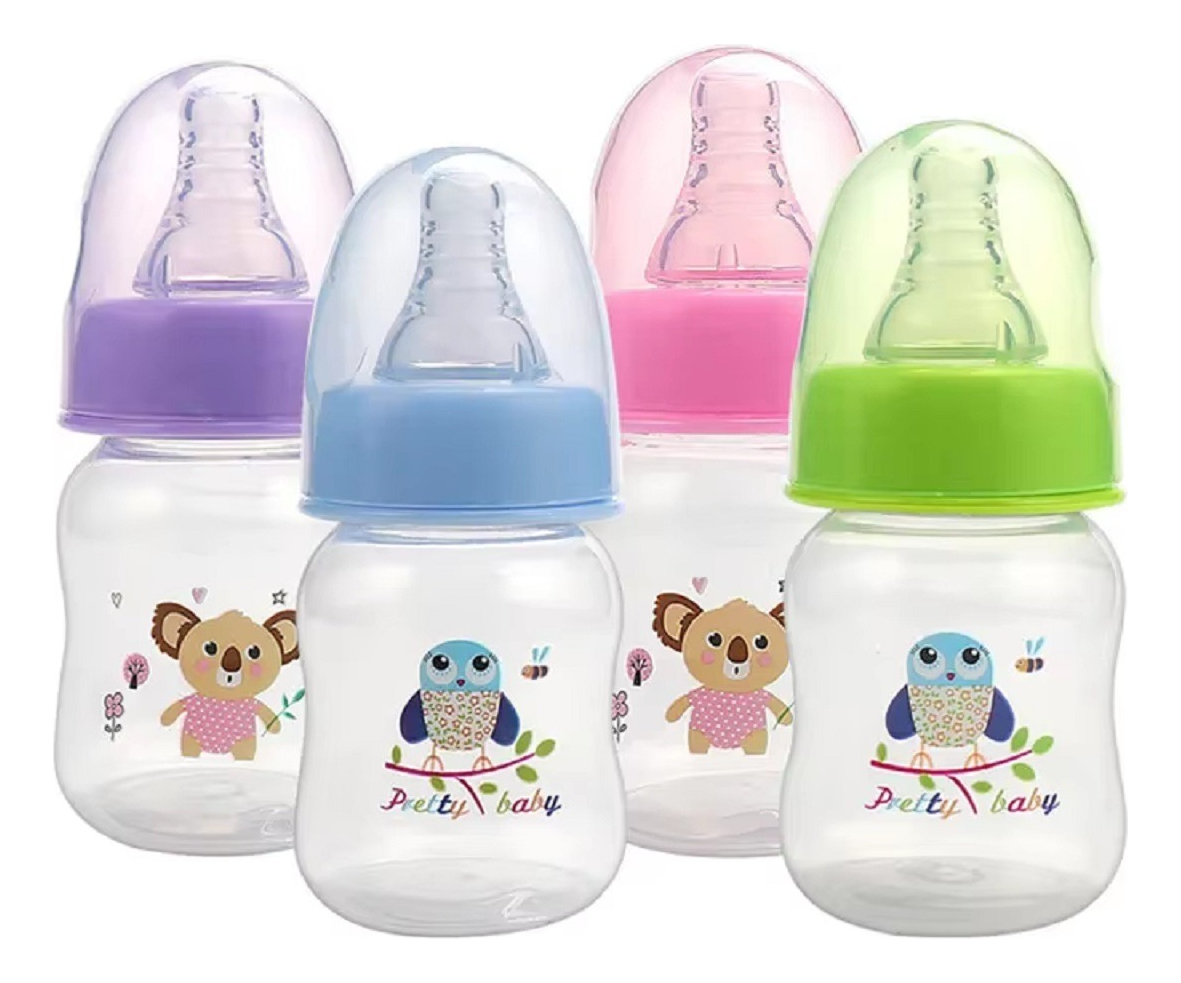 SET 5 MAMADERAS BIBERON COMPACTO PRACTICO BEBE LAU MULTICOLOR 60 ML - 1