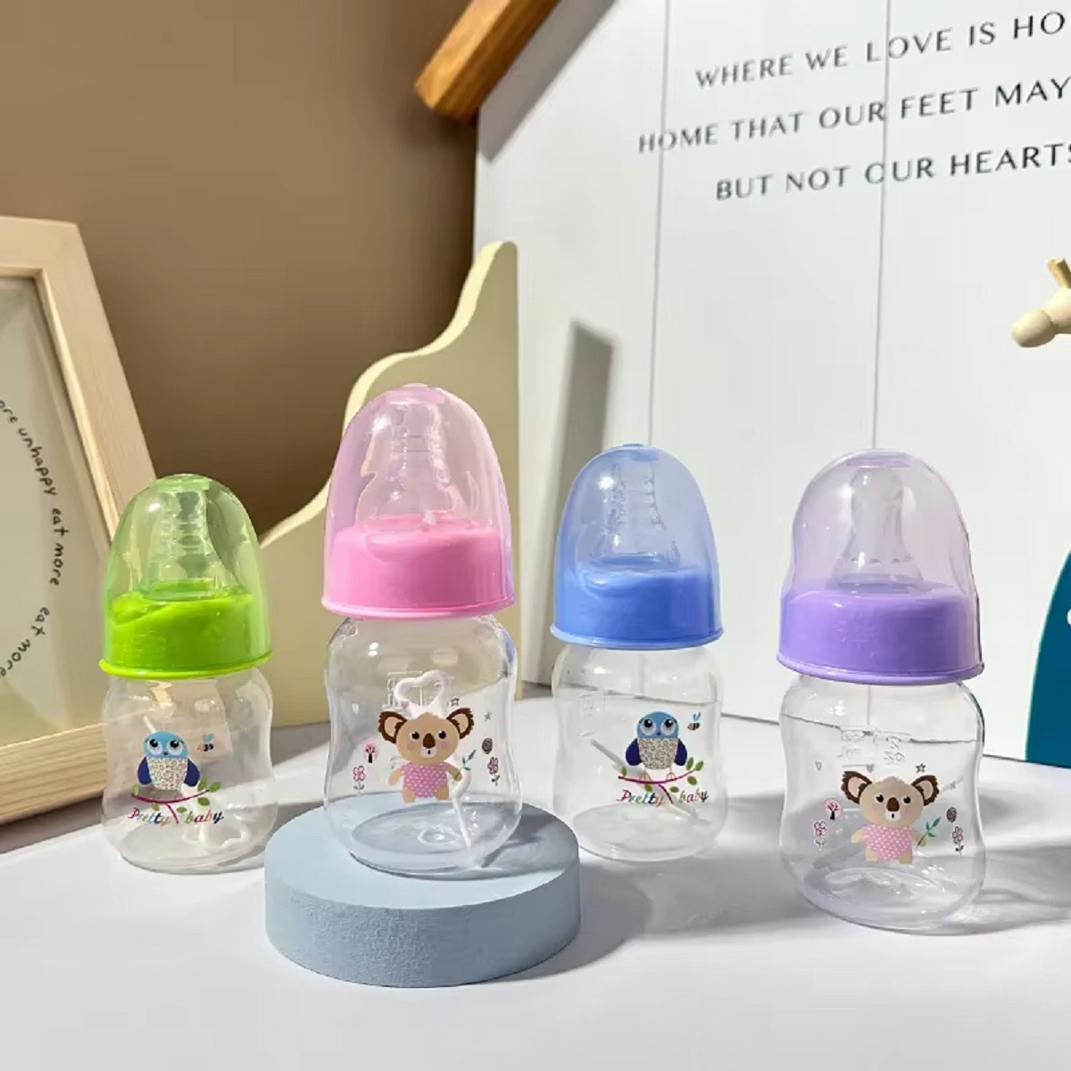 SET 5 MAMADERAS BIBERON COMPACTO PRACTICO BEBE LAU MULTICOLOR 60 ML - 7