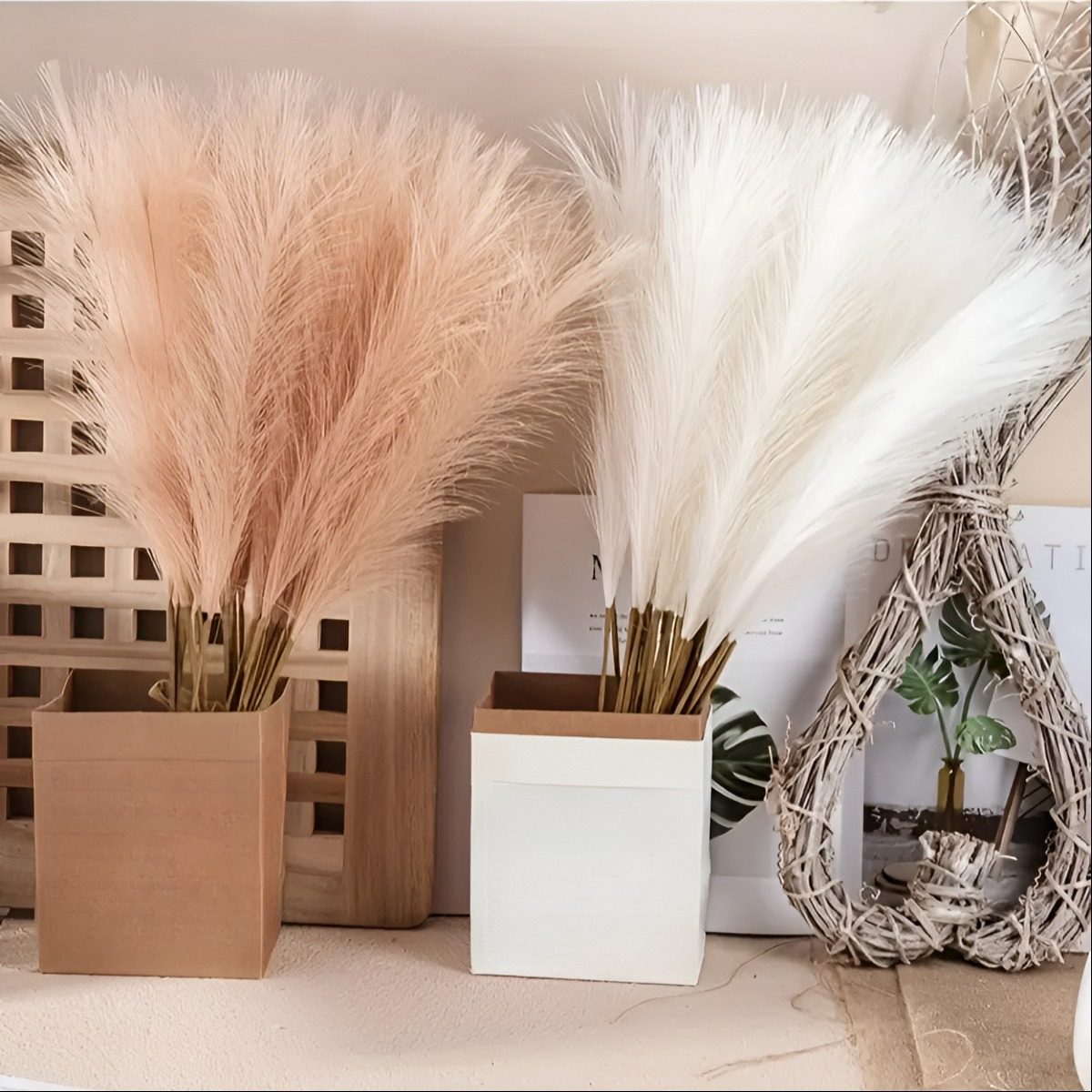 SET 2 TALLOS ARTIFICIALES DECORACIÓN ESPONJOSA BOHEMIA JHN - 7