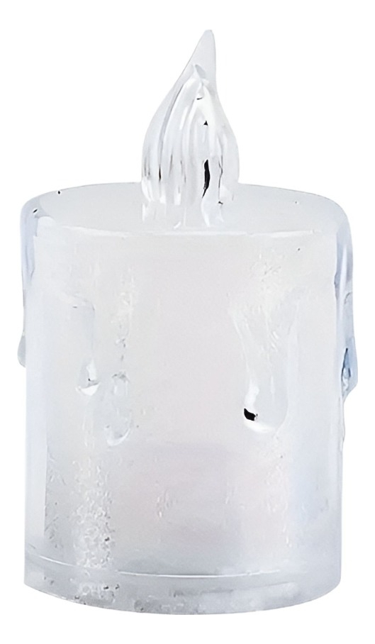 SET 12 VELAS DECORATIVAS LED SIN LLAMA CRISTAL ACRÍLICO JHN - 1