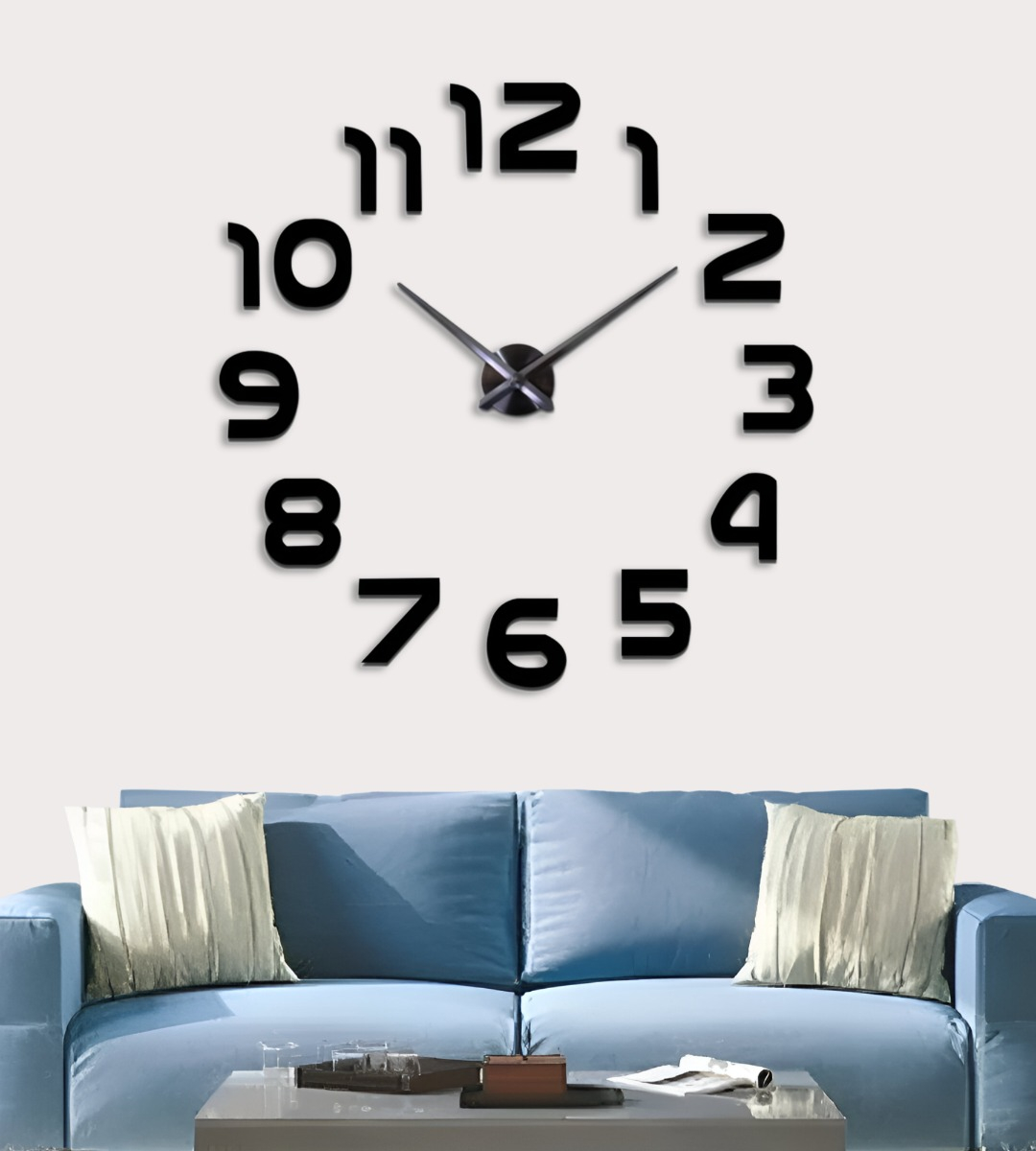 RELOJ PARA PARED 3D GRANDE NEGRO GRAN DISEÑO MODERNO JHN - 5