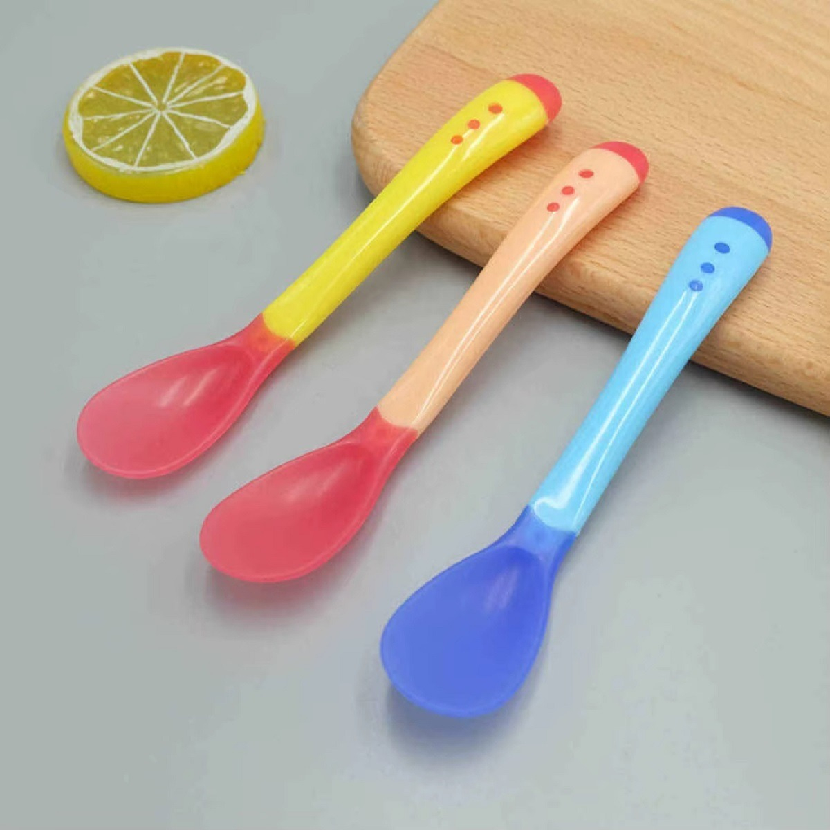 SET 10 CUCHARAS + TENEDOR MULTICOLOR SENSOR TEMPERATURA BEBE COCINA LAU - 10