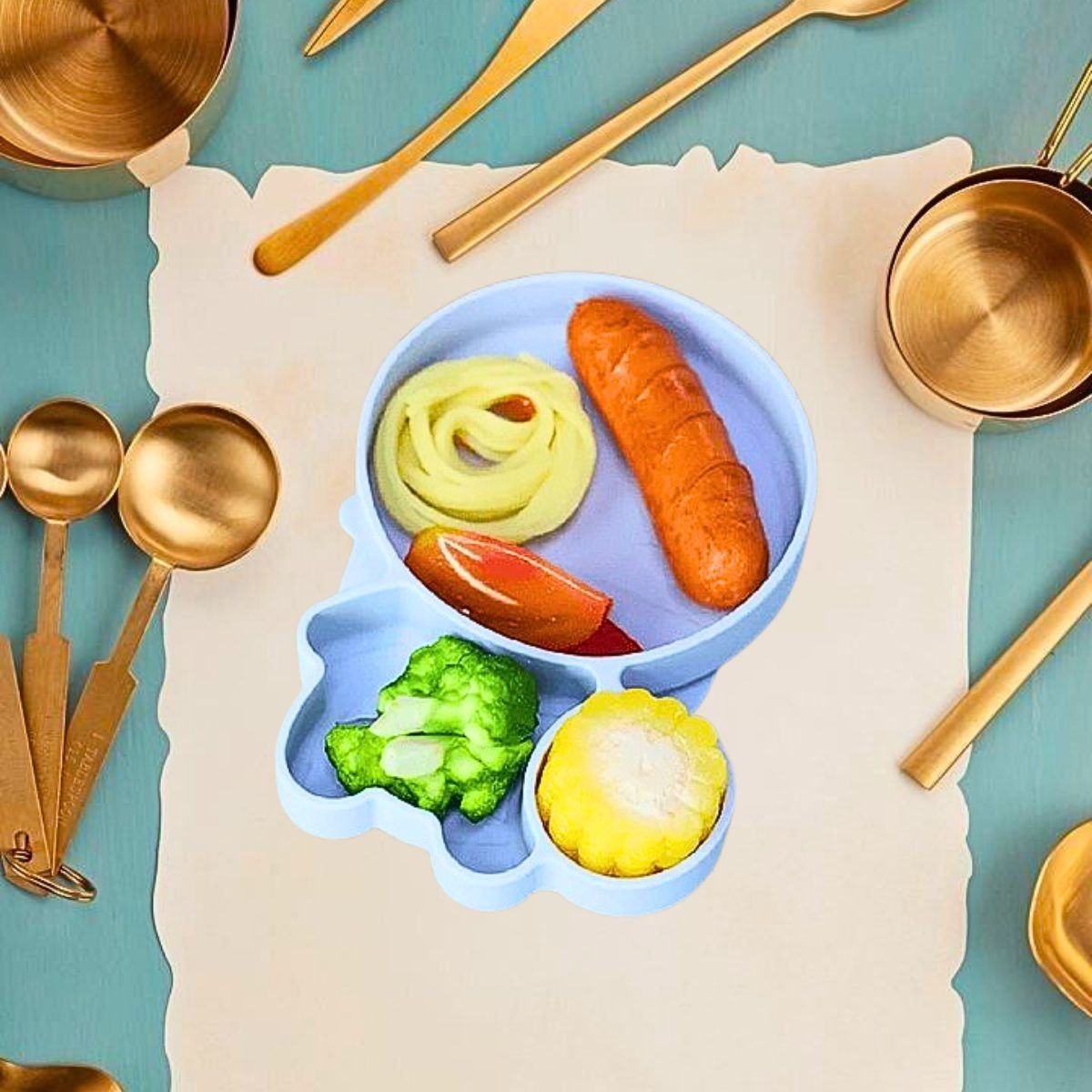 SET 2 PLATOS SILICONA ANTIDESLIZANTE NIÑO COMIDA LAU - 10