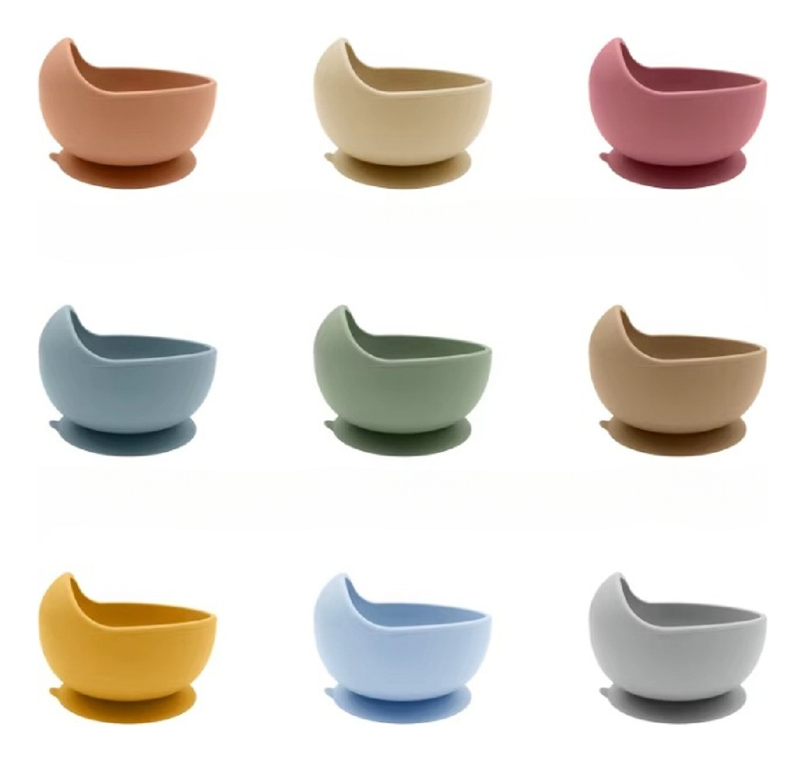 SET 2 PLATOS TAZON SILICONA ANTIDESLIZANTE COMIDA BEBES LAU - 3