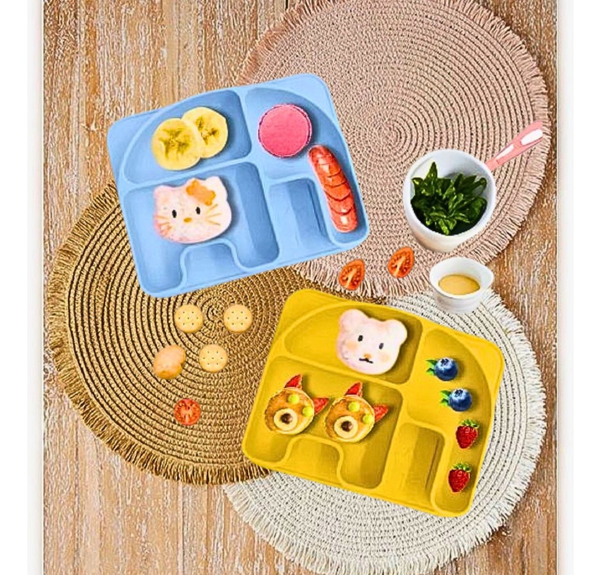 SET 2 PLATOS DISEÑO ELEFANTE SILICONA ANTIDESLIZANTE LAU - 9