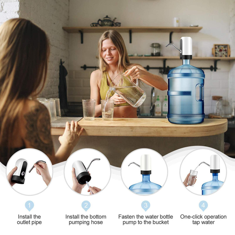 SET 2 DISPENSADORES AGUA CARGA USB BOTELLONES HOGAR LAU - 8