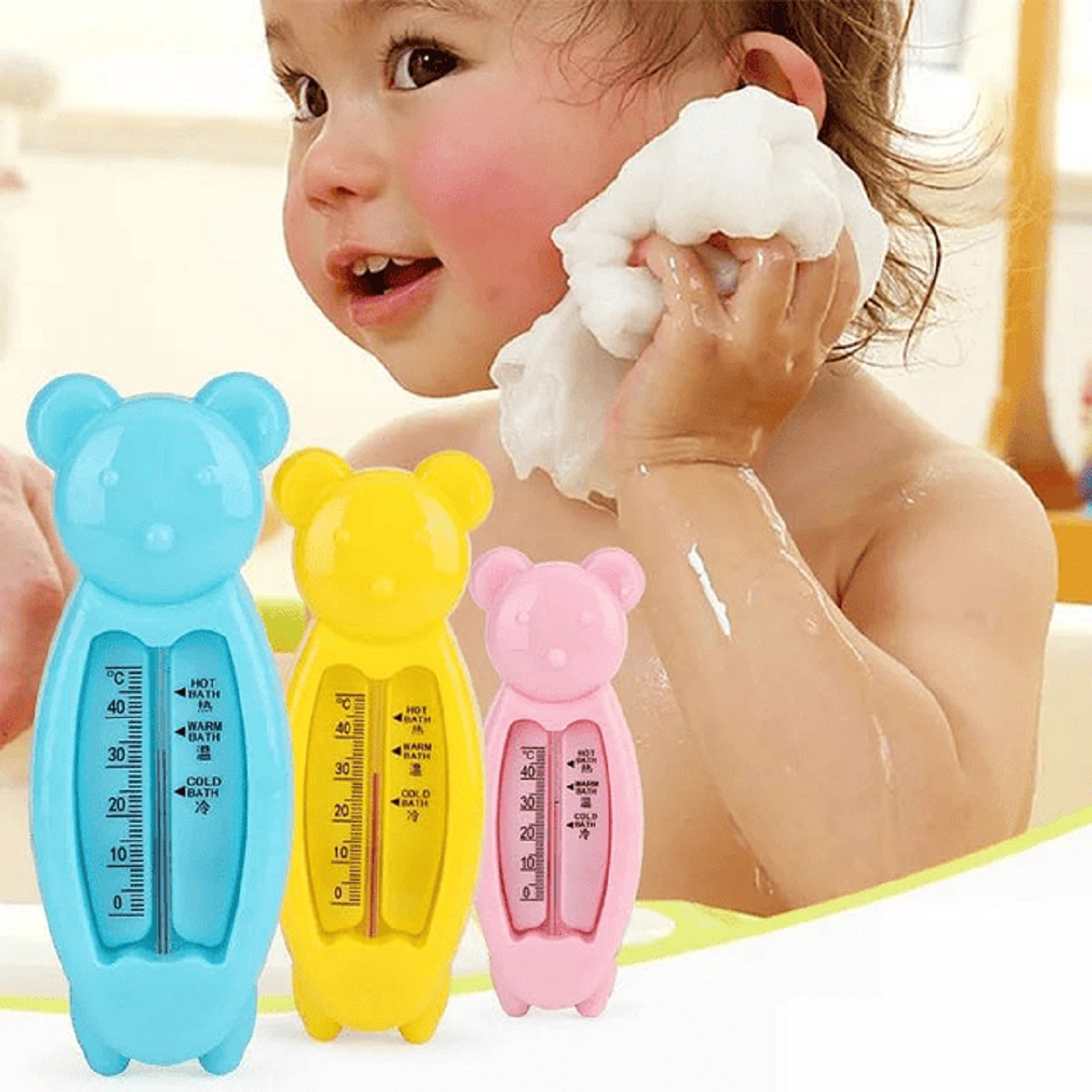 SET 10 TERMOMETROS AGUA DUCHA BAÑO FORMA OSITO BEBES LAU - 3