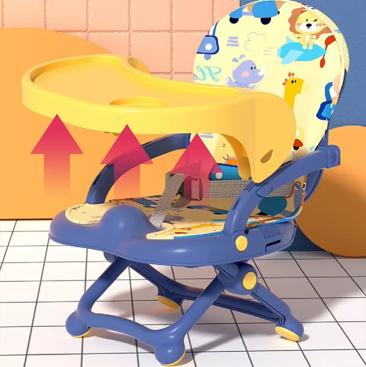 SILLA COMER ALIMENTACION PLEGABLE PORTATIL BEBES LAU - 4