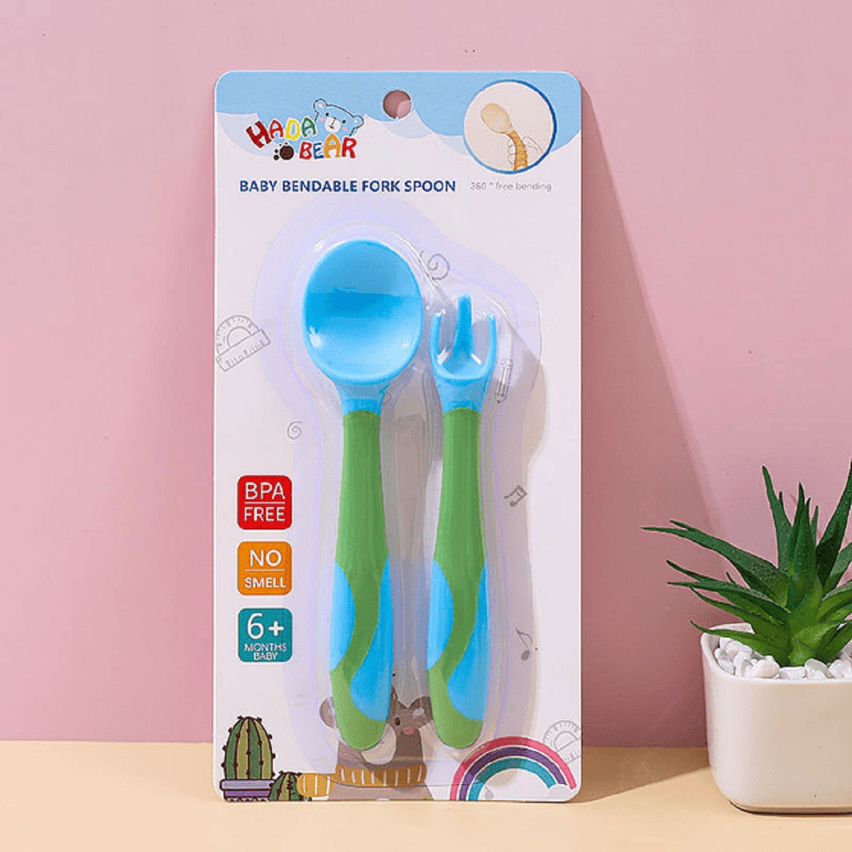 SET 5 CUCHARA CUBIERTO SILICONA ALIMENTACION BEBES LAU - 8