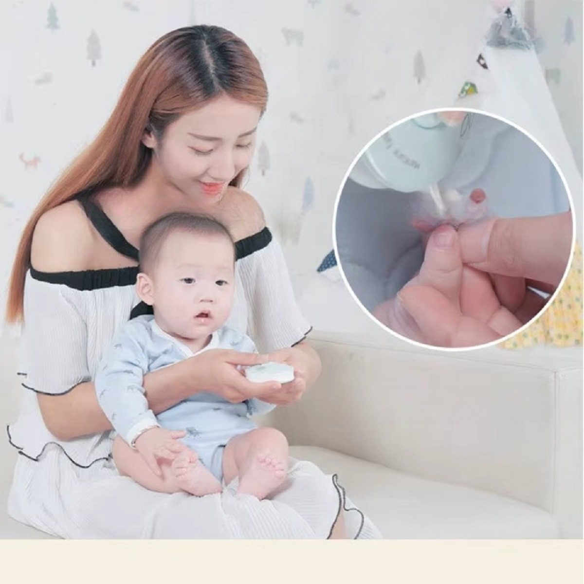 LIMA UÑAS CORTA PULIDOR 6 CABEZALES NIÑOS BEBES LAU - 6