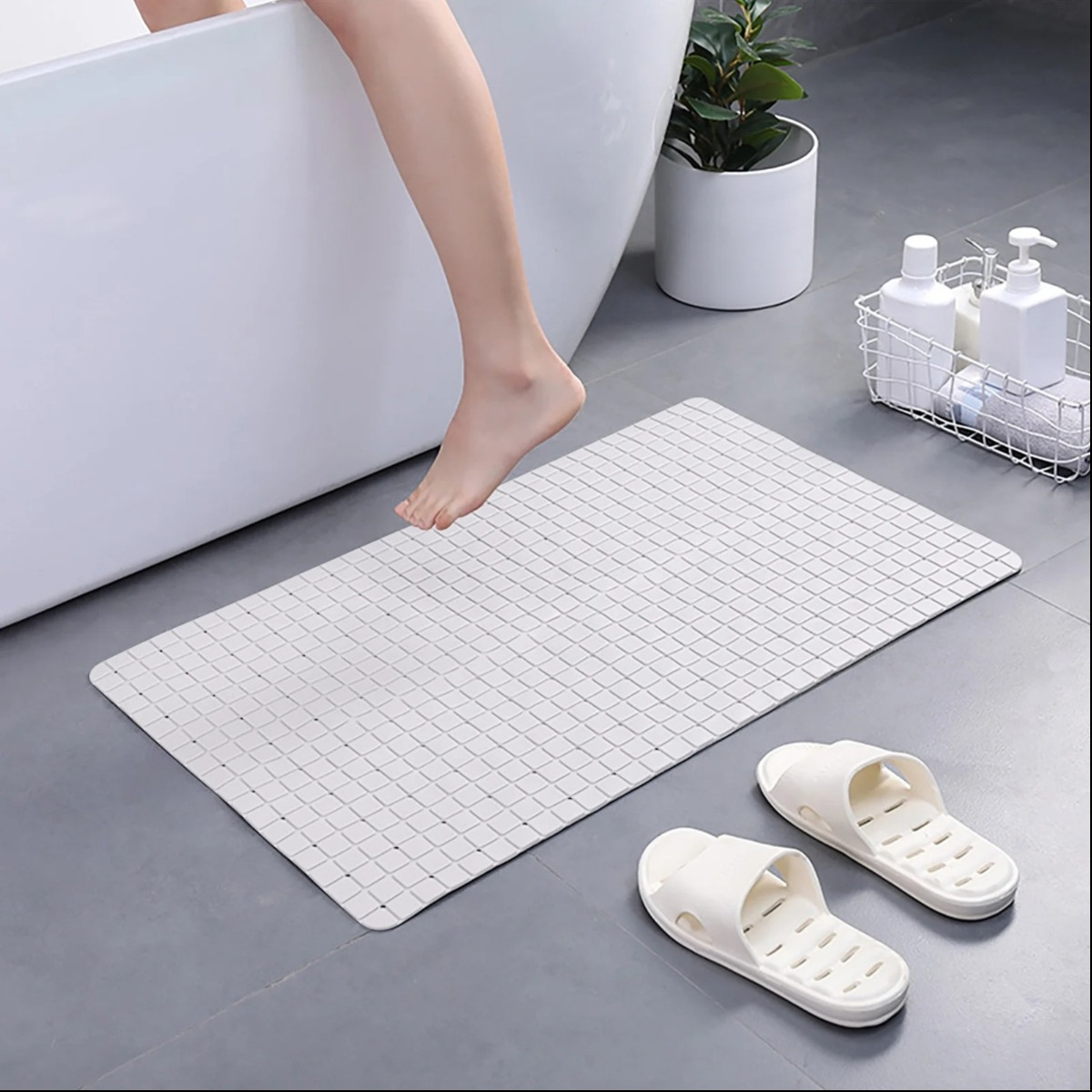 SET 2 ALFOMBRA ANTIDESLIZANTE BAÑO DUCHA DRENAJE SUAVE JHN - 9
