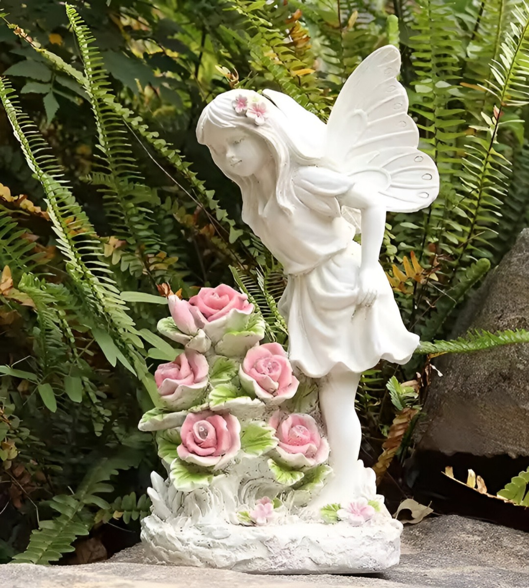 ESTATUA FIGURA ÁNGEL JARDÍN ESCULTURA DECORACIÓN LED JHN - 5