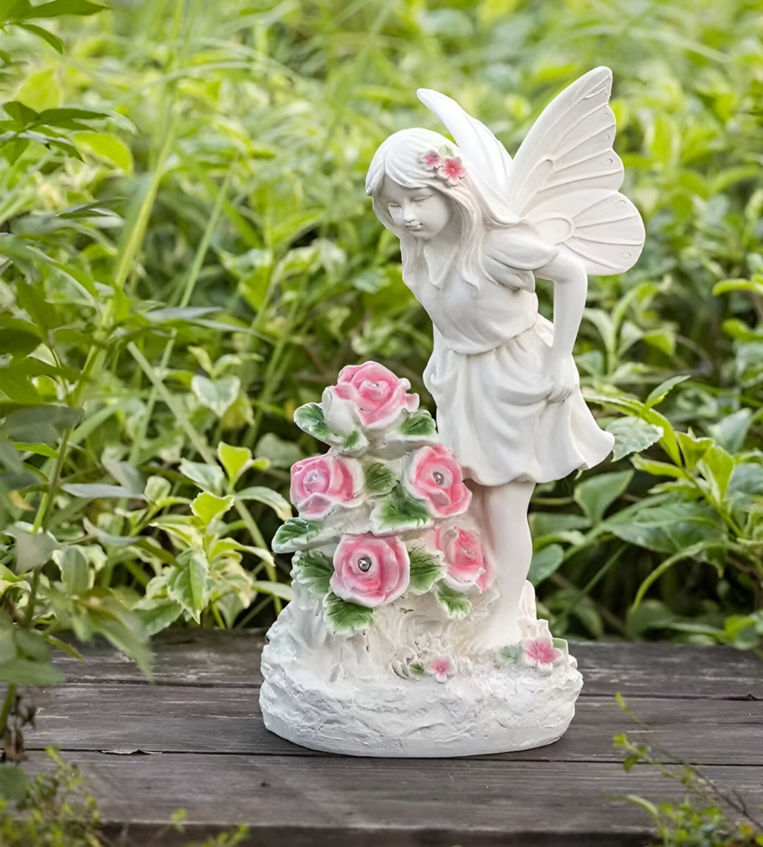 ESTATUA FIGURA ÁNGEL JARDÍN ESCULTURA DECORACIÓN LED JHN - 9