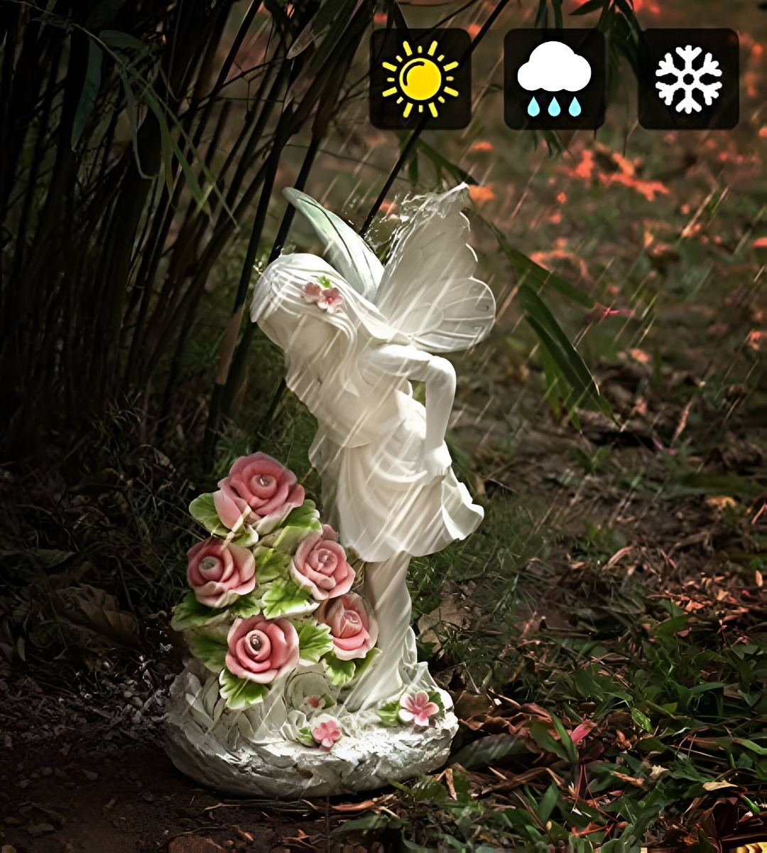 ESTATUA FIGURA ÁNGEL JARDÍN ESCULTURA DECORACIÓN LED JHN - 10