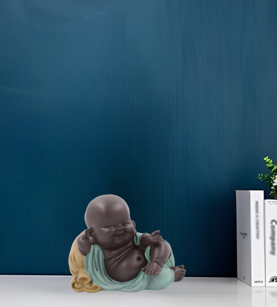 SET 2 ESTATUA BUDA SONRIENTE MONJE ADORNO DECORACIÓN JHN - 6