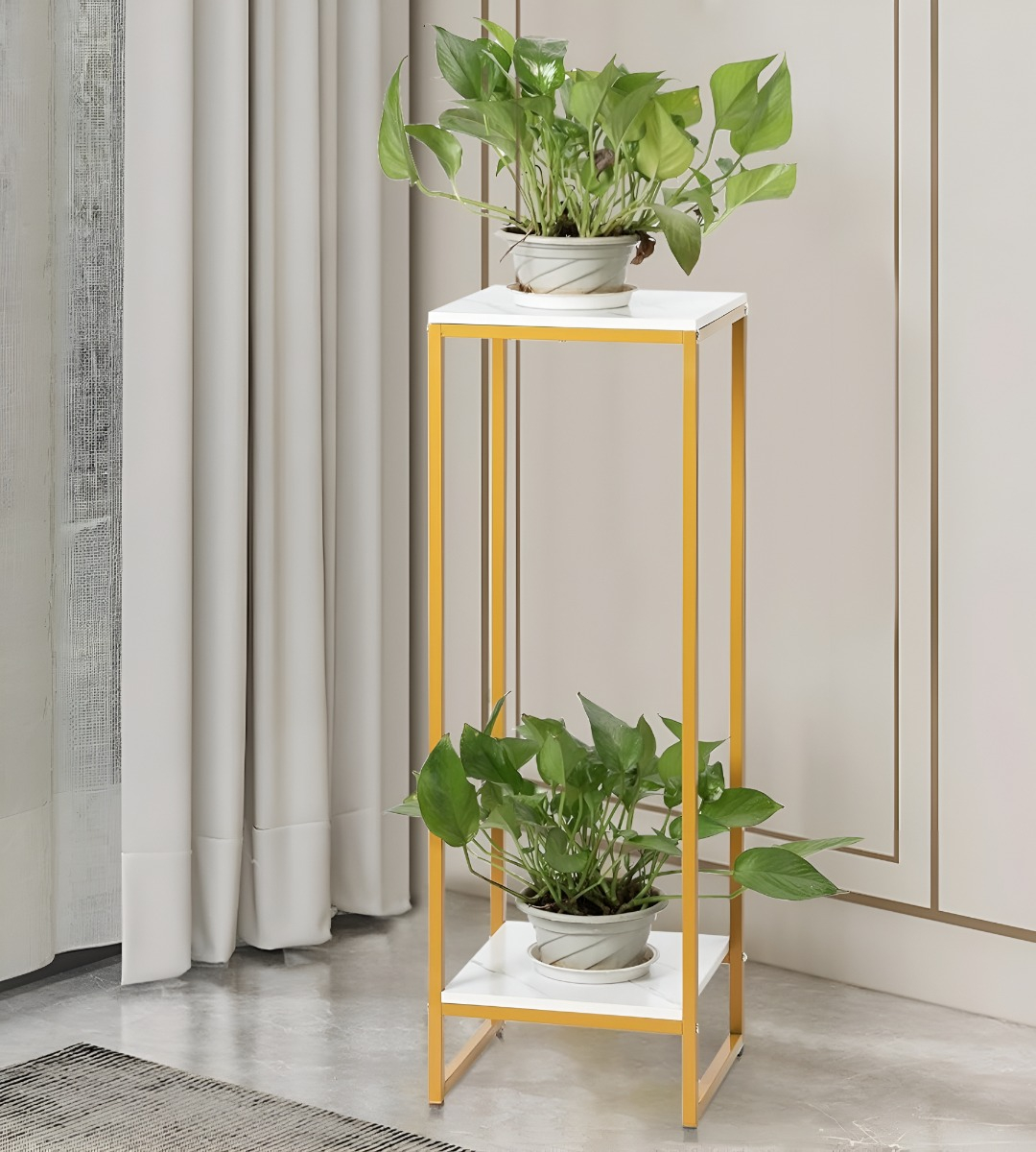 PORTA MACETA SOPORTE PLANTAS 2 NIVELES EXHIBICIÓN 100CM JHN - 3