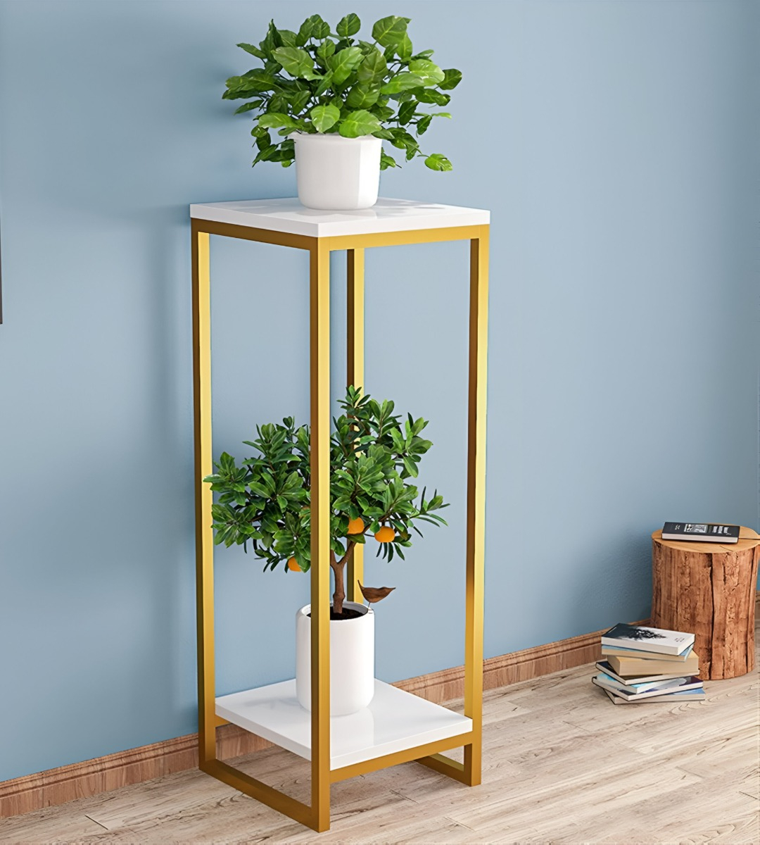 PORTA MACETA SOPORTE PLANTAS 2 NIVELES EXHIBICIÓN 100CM JHN - 4
