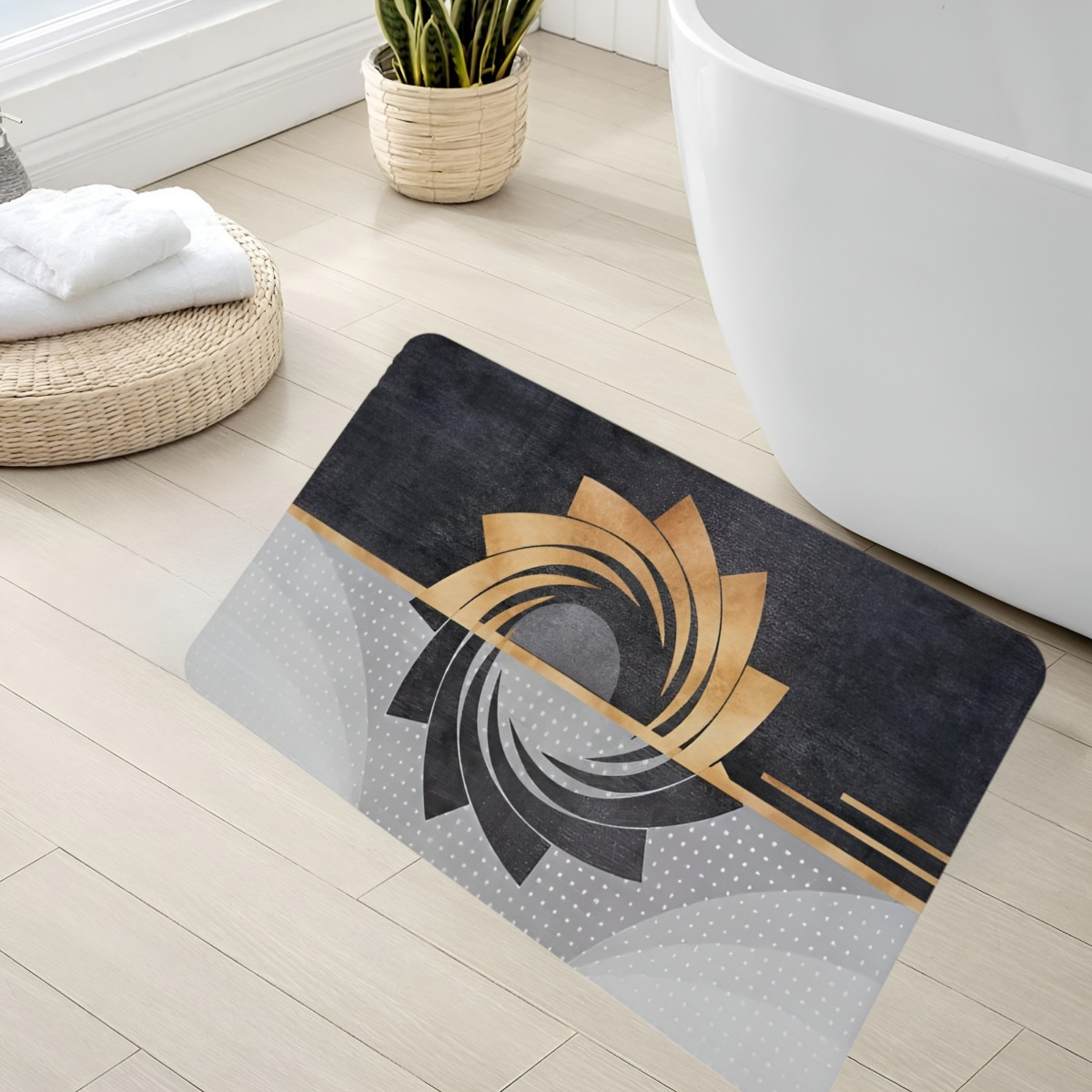 SET 2 ALFOMBRA BAÑO ANTIDESLIZANTE SUAVE ABSORBENTE JHN - 2