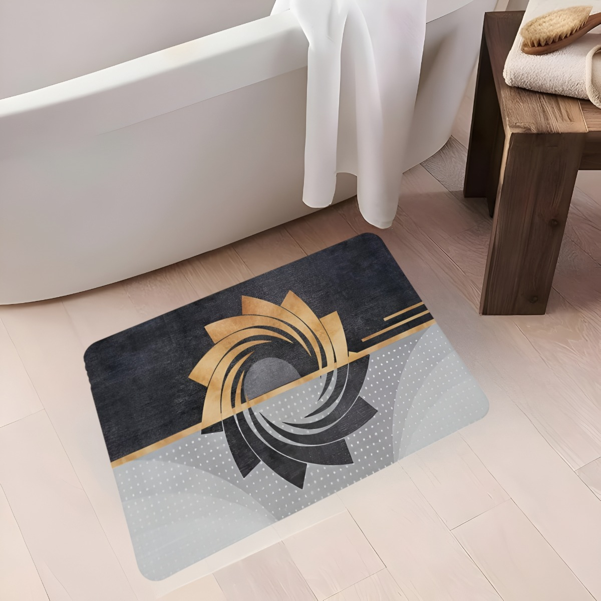 SET 2 ALFOMBRA BAÑO ANTIDESLIZANTE SUAVE ABSORBENTE JHN - 8