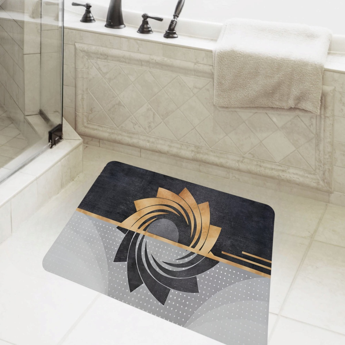 SET 2 ALFOMBRA BAÑO ANTIDESLIZANTE SUAVE ABSORBENTE JHN - 10