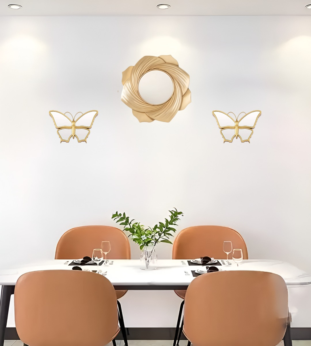 SET DE 3 ESPEJOS MARIPOSA DECORATIVOS DORADOS JHN - 9
