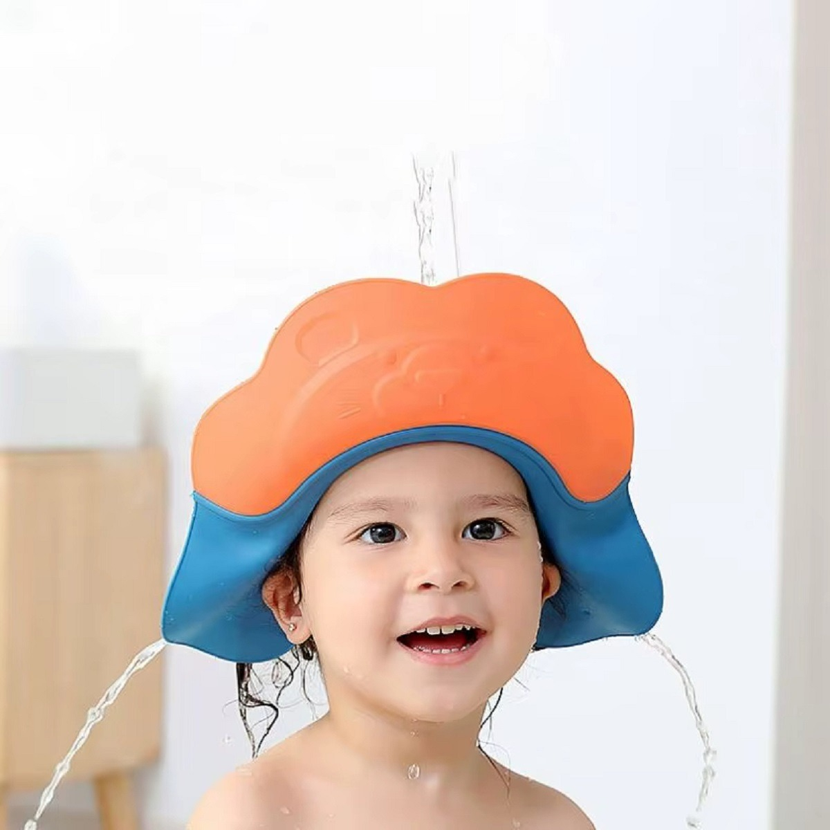 SET 4 GORRO VISERA DUCHA SILICONA AJUSTABLE BAÑO BEBE LAU - 2