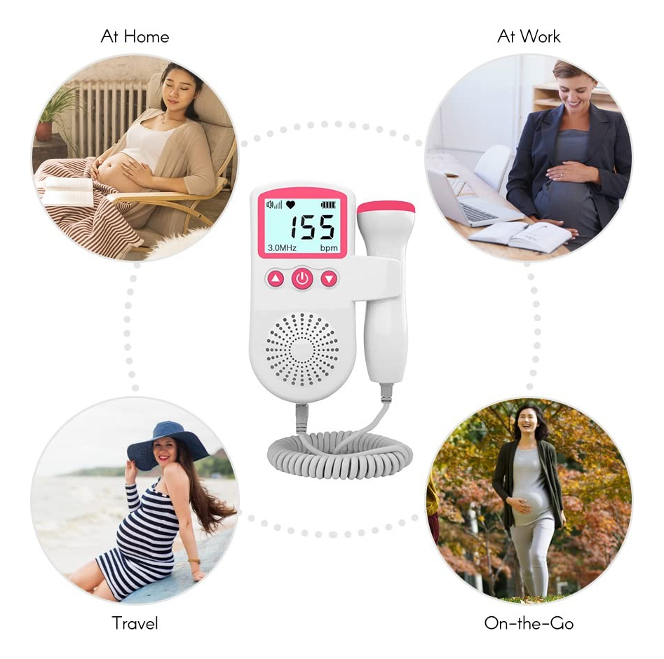 MONITOR CARDÍACO CORAZÓN DETECTOR SONAR FETAL MINI BEBE LAU - 6