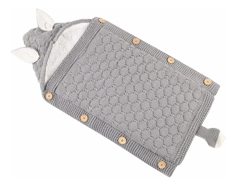 SACO DORMIR INVIERNO CARRITO TEJIDO CAPUCHA BEBES NIÑOS LAU - 2