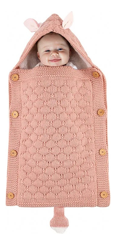 SACO DORMIR INVIERNO CARRITO TEJIDO CAPUCHA BEBES NIÑOS LAU - 8
