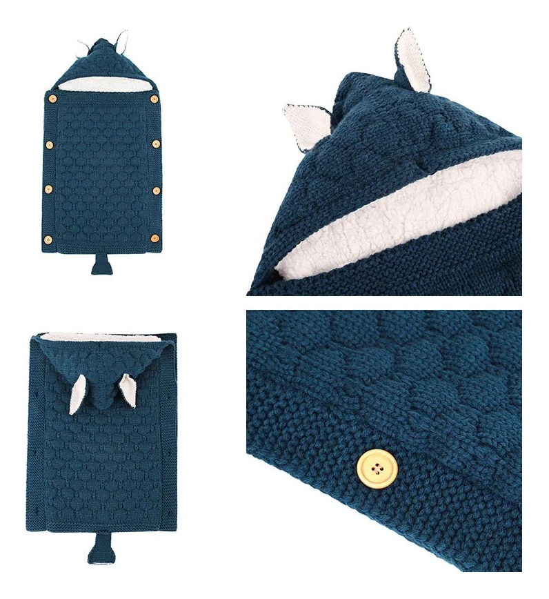 SACO DORMIR INVIERNO CARRITO TEJIDO CAPUCHA BEBES NIÑOS LAU - 9