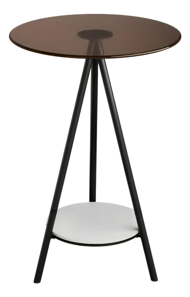 MESA REDONDA 2 NIVELES VIDRIO TEMPLADO DECORATIVA JHN - 1