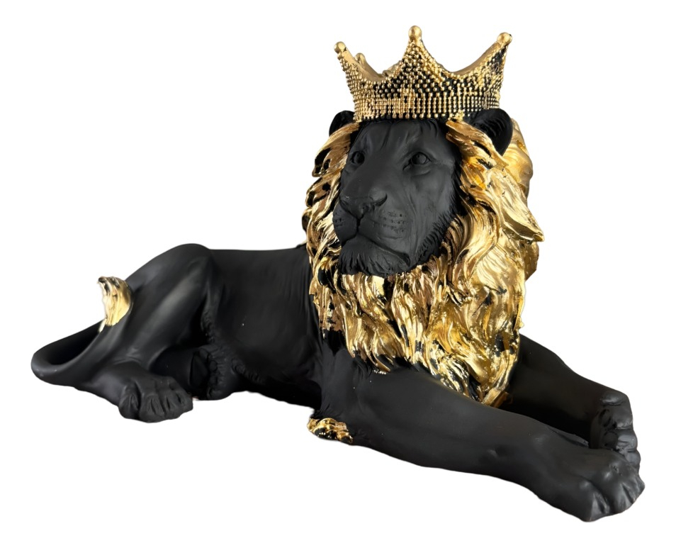 FIGURA LEÓN ACOSTADO ESTATUA COLECCIONABLE DECORACIÓN JHN - 1