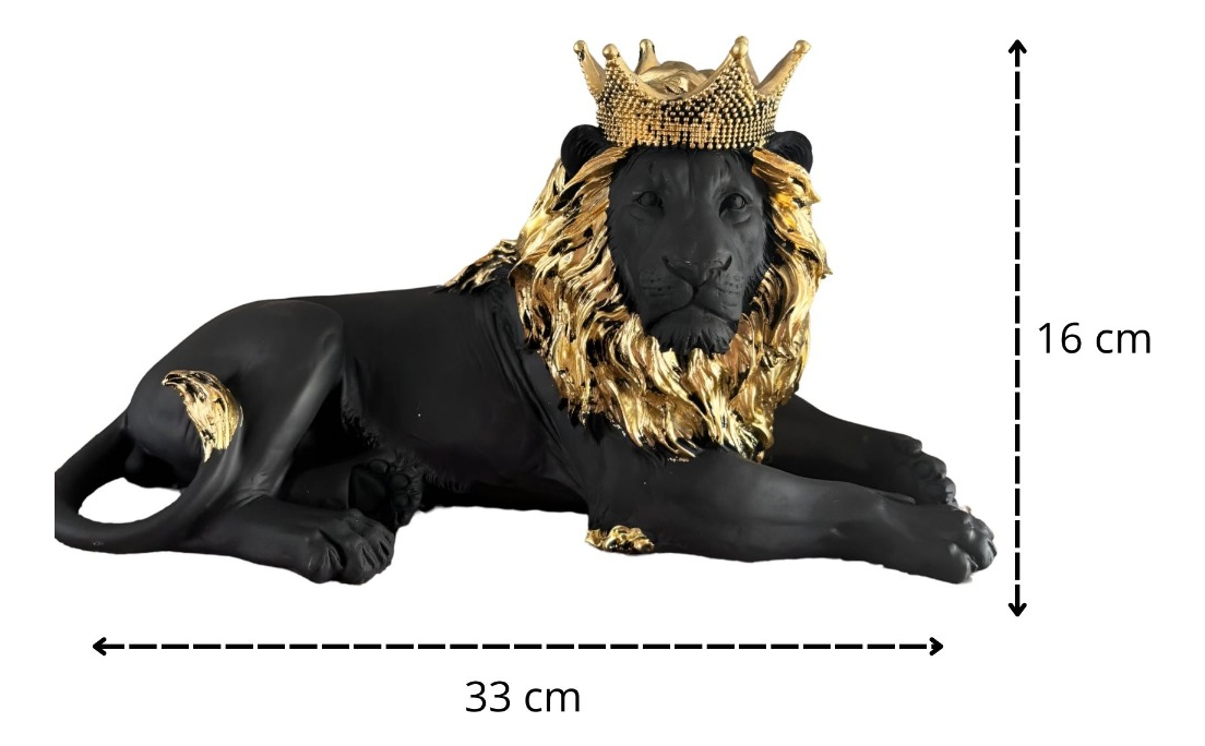 FIGURA LEÓN ACOSTADO ESTATUA COLECCIONABLE DECORACIÓN JHN - 2