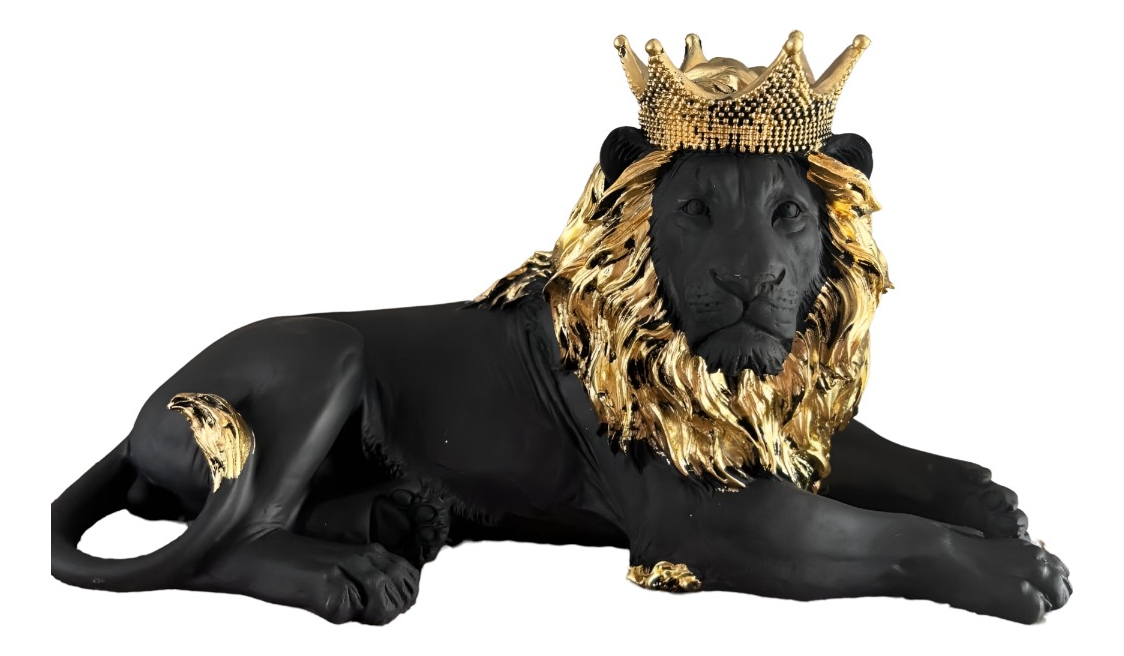 FIGURA LEÓN ACOSTADO ESTATUA COLECCIONABLE DECORACIÓN JHN - 3