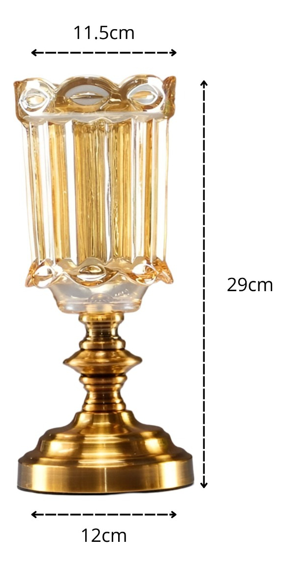 JARRÓN FLORERO CRISTAL BASE ADORNO DECORATIVOS 29 CM JHN - 2