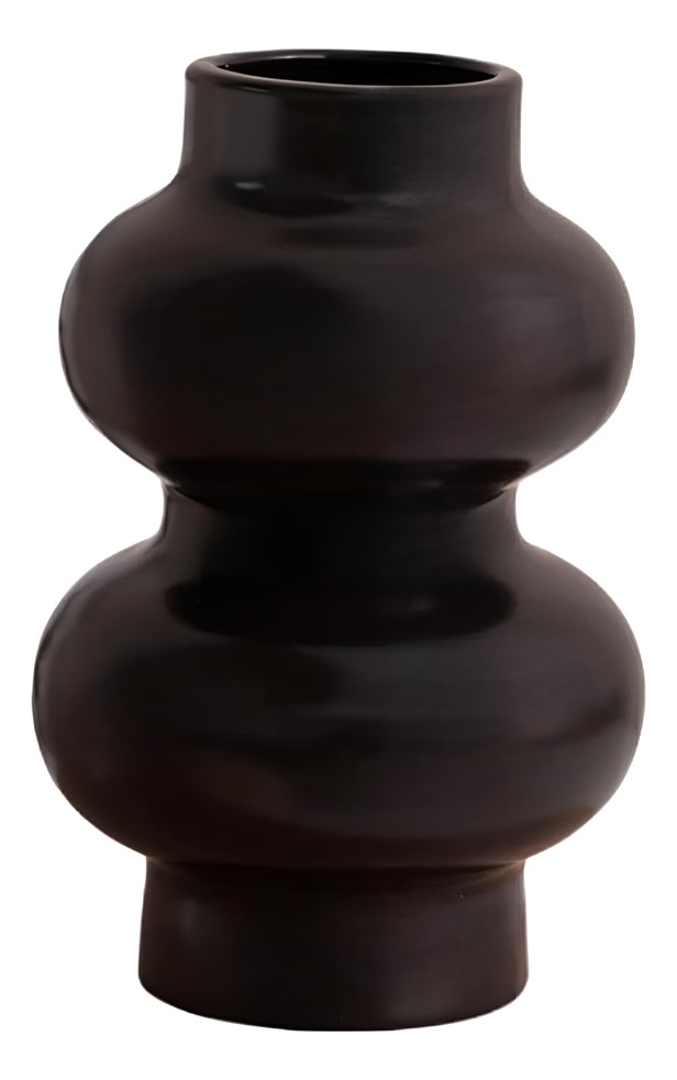 JARRÓN FLORERO DECORACIÓN HOGAR CERÁMICA MODERNO NEGRO JHN - 1