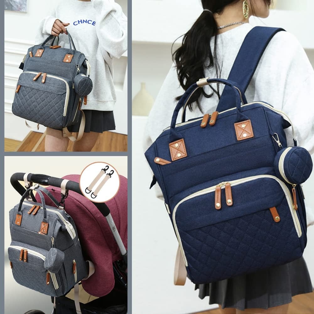 MOCHILA PAÑALERA PORTÁTIL VIAJE IMPERMEABLE MAMA BEBÉ LAU - 3