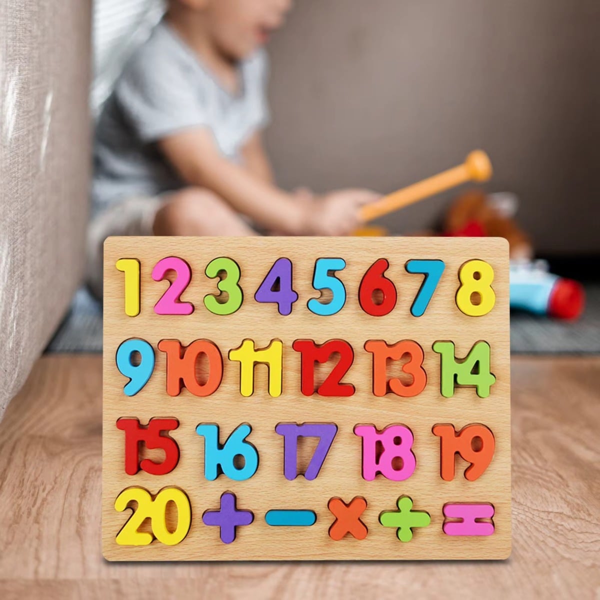 SET 3 ROMPECABEZAS MADERA NUMERO LETRAS EDUCATIVO NIÑOS LAU - 4