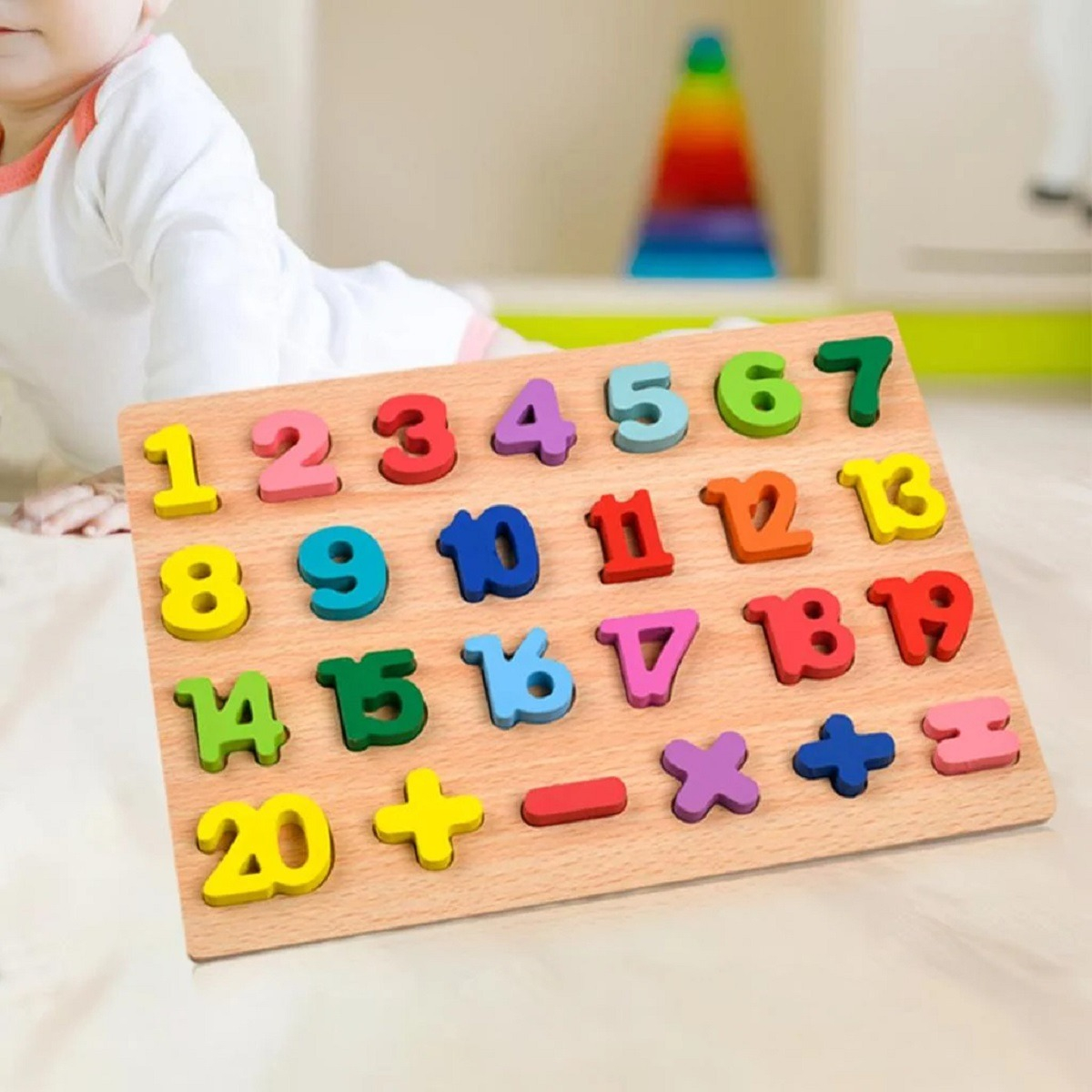SET 3 ROMPECABEZAS MADERA NUMERO LETRAS EDUCATIVO NIÑOS LAU - 7