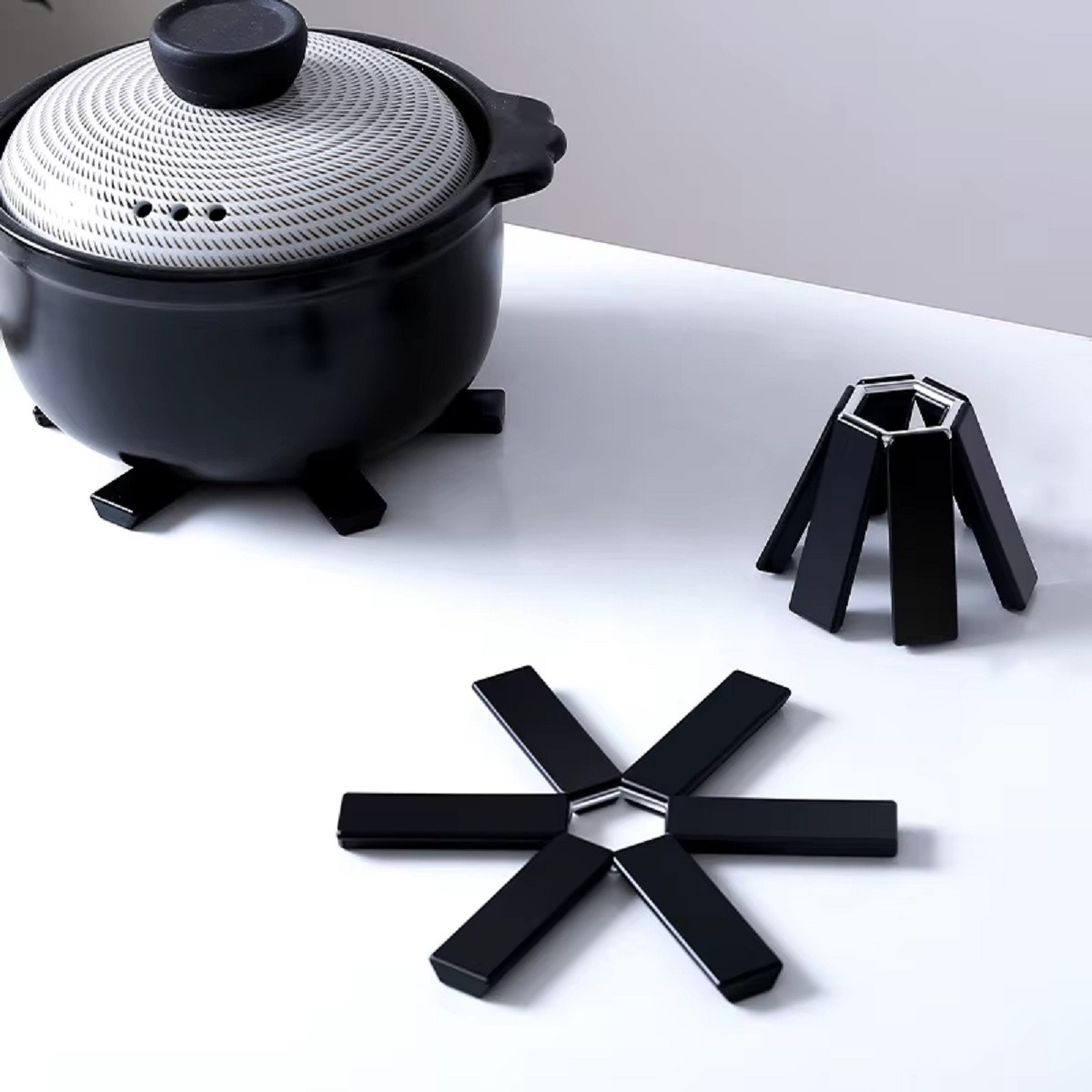 SET 10 SOPORTES OLLAS INDIVIDUAL AISLANTE CALOR PLEGABLE LAU - 3